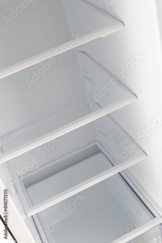 Home appliance - Closeup open white refrigerator