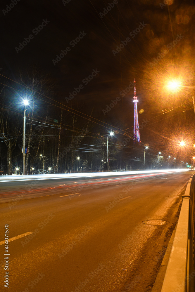 Nizhny Novgorod glows at night