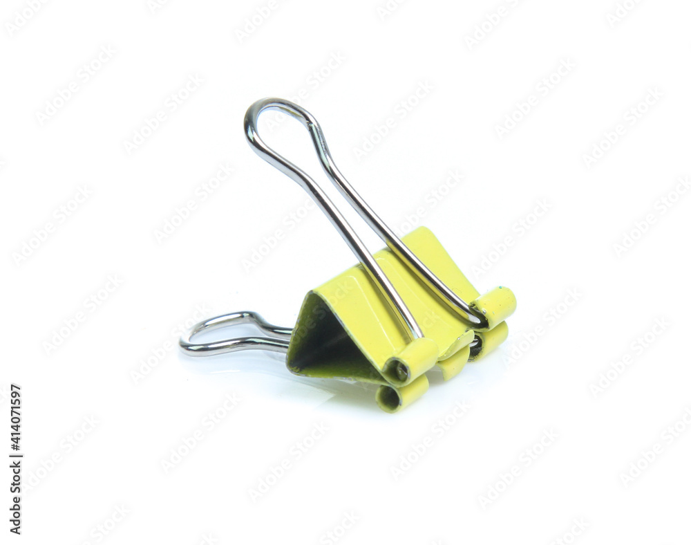 Colorful binder clip isolated on white background Colorful binder clip isolated on white background