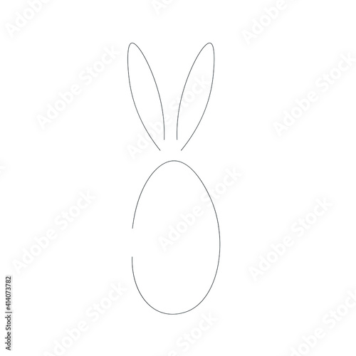 Easter bunny egg on white background, vector illustration
