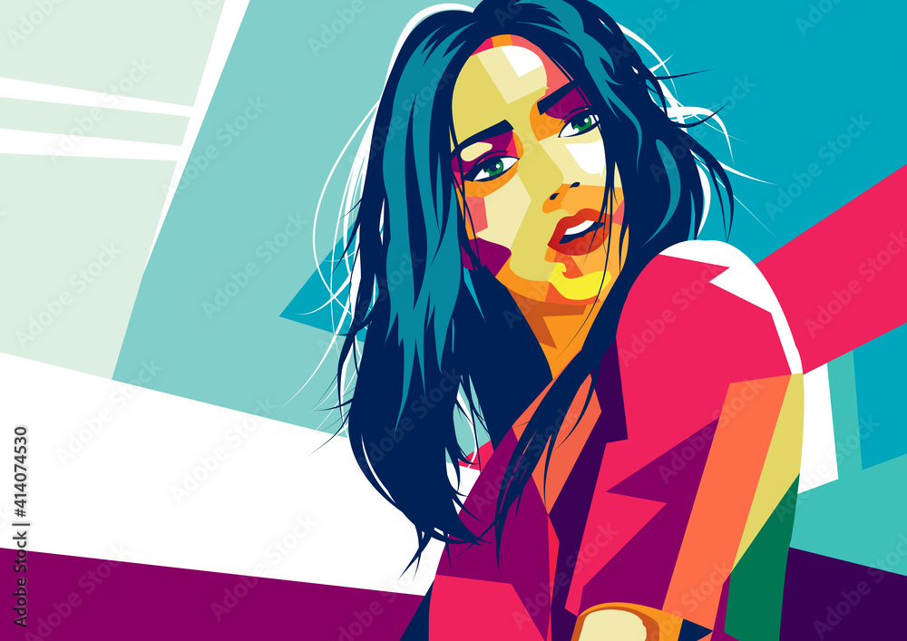 Fashion illustration of woman in style pop art. Fashion illustration of woman in style pop art.