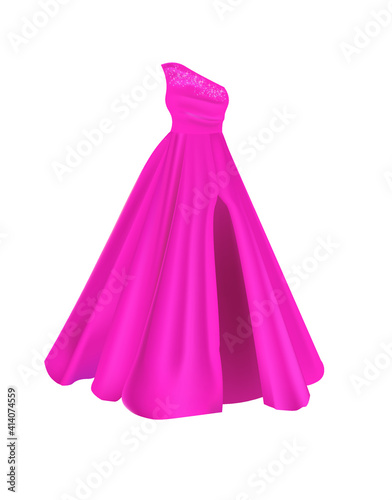 Pink woman dress. vector illustration