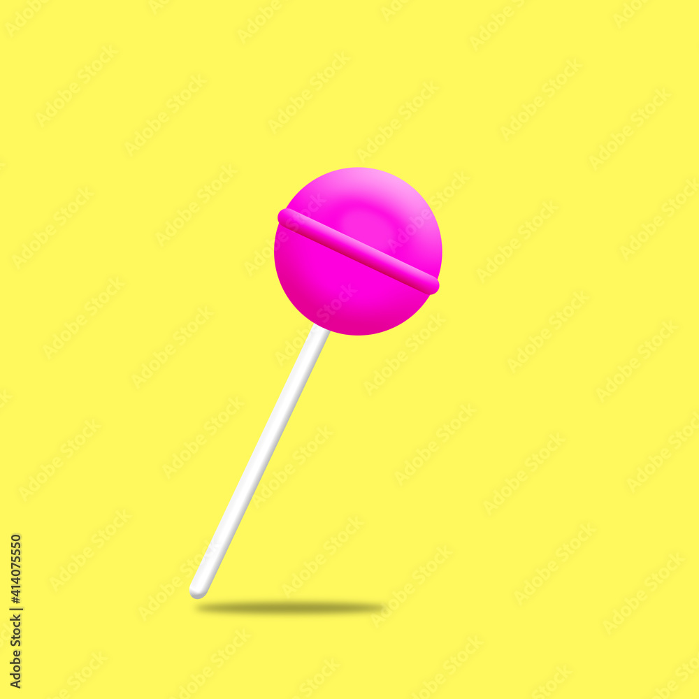 3d style candy design isolated on pastel yellow background. 3d rendering 3d style candy design isolated on pastel yellow background. 3d rendering