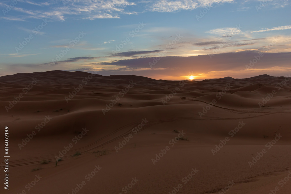 Fototapeta premium beauty dunes in the sahara desert in the country of morocco in africa