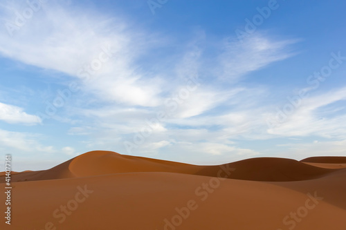 beauty dunes in the sahara desert in the country of morocco in africa