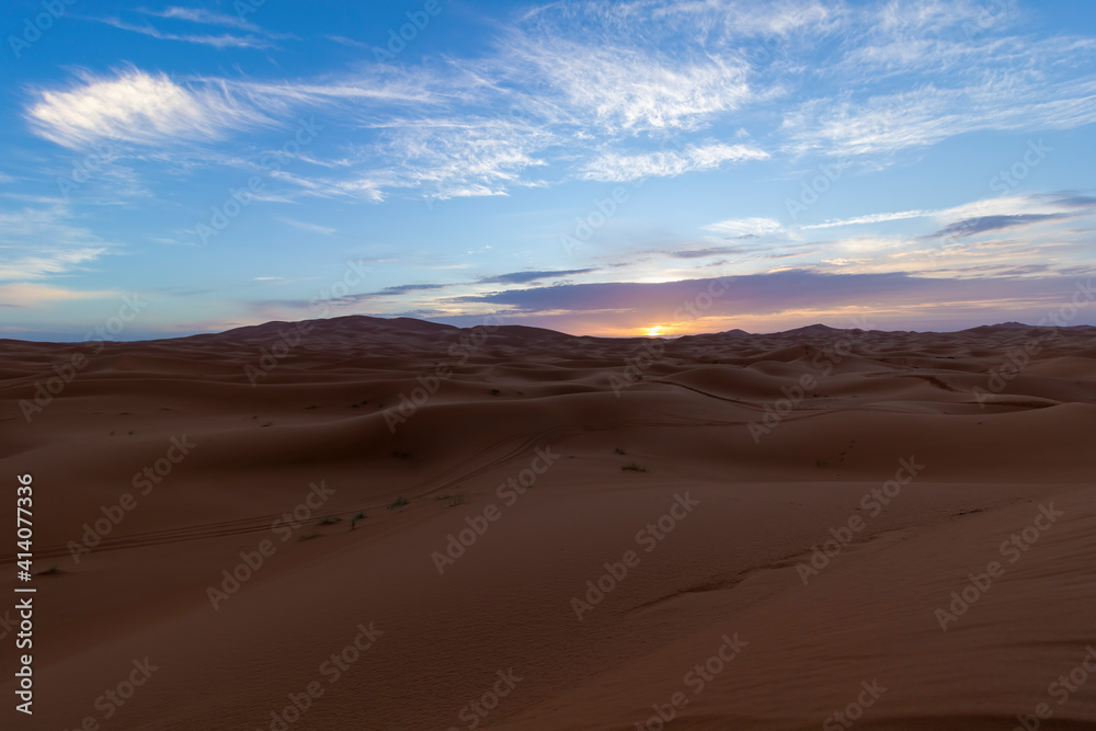 Fototapeta premium beauty dunes in the sahara desert in the country of morocco in africa