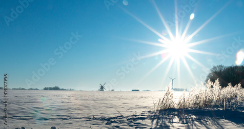 Sinninger Windmühle im Winter, Saerbeck Deutschland photo