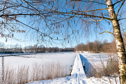 Winterlandschaft mit Eis und Schnee, Saerbeck Deutschland photo