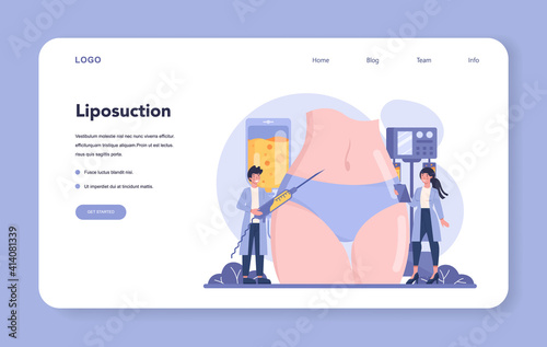 Plastic surgery web banner or landing page. Idea of body correction.