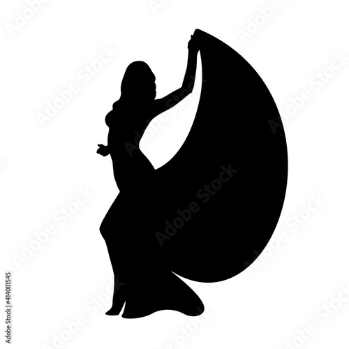 Silhouette belly dancer woman