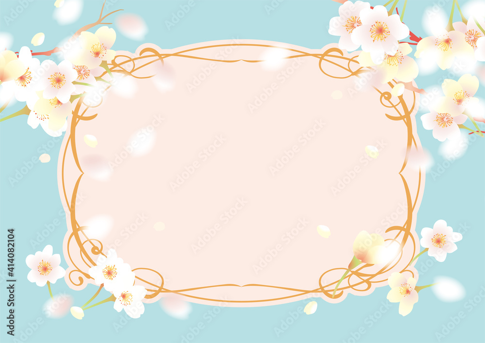 春の桜のフレーム