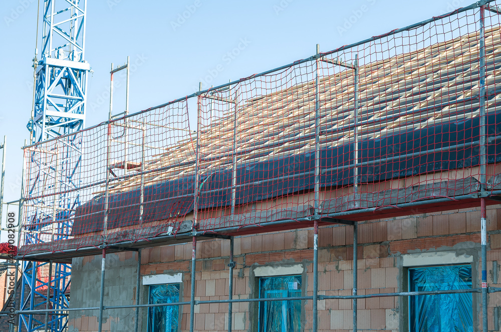 Baustelle Gerüst Fassade Dach