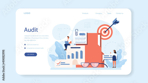 Audit web banner or landing page. Business operation research and analysis.
