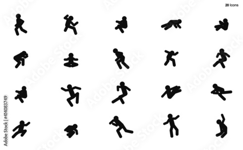Set of people action pictogram stock illustration Icon © Chanathip