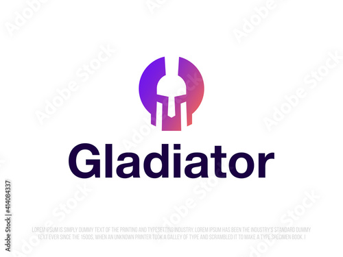 modern professional logo in the form of a Spartan helmet