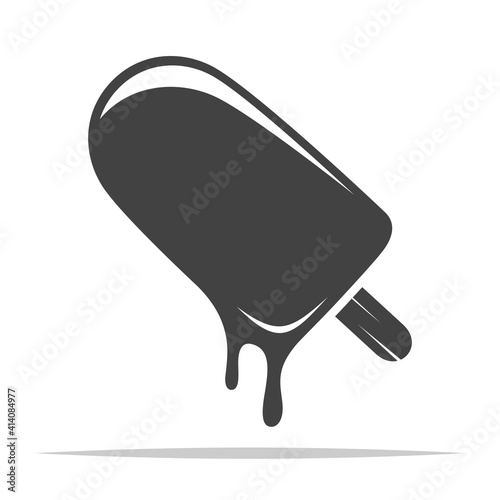 Melting ice cream bar icon vector isolated