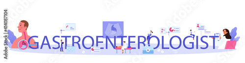 Gastroenterology doctor typographic header. Idea of health care