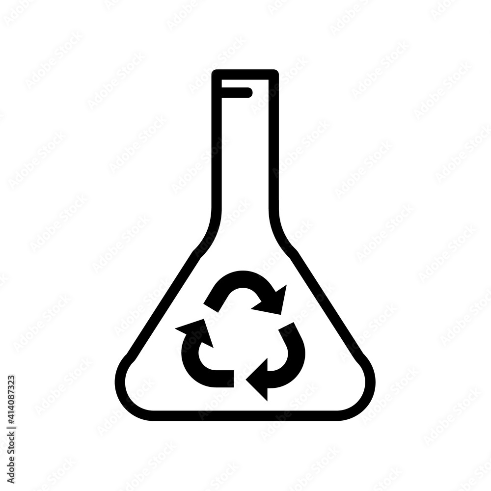 Waste recycling in tube flat icon. Waste recycling in tube flat icon.