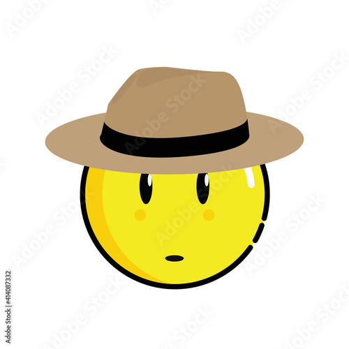 Emoticon wearing fedora