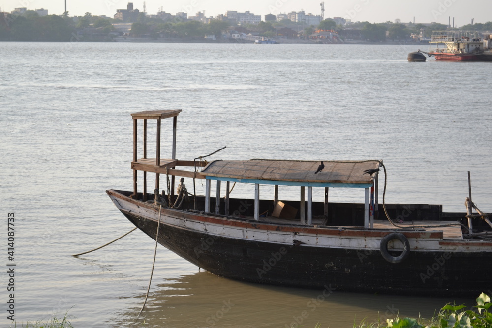 Old Boat Docked in Kolkata, India Old Boat Docked in Kolkata, India