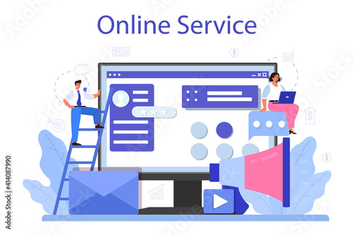 Interaction with a customer online service or platform. Marketing technique