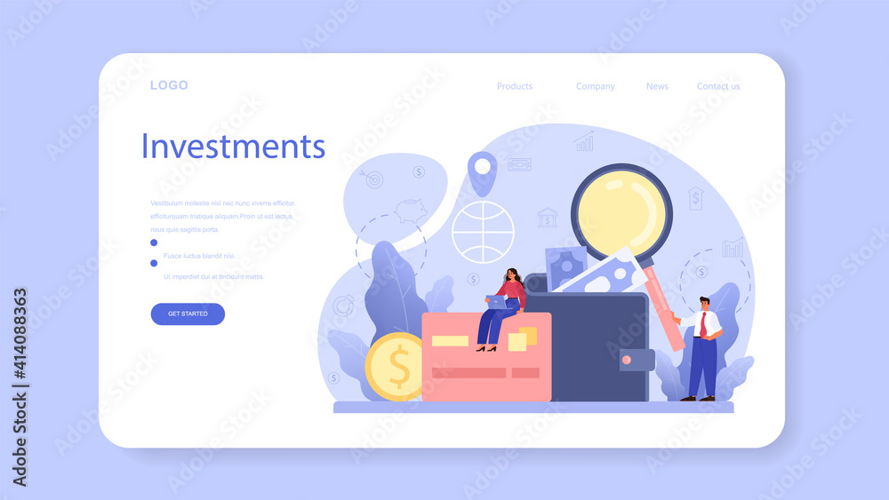 Inverstor search for start up web banner or landing page. New business Inverstor search for start up web banner or landing page. New business