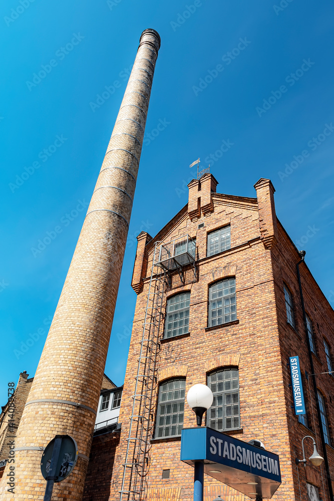 Fototapeta premium Norrkoping Stadsmuseum Building and Chimney