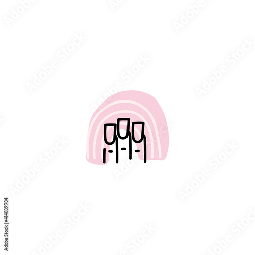 logo for online shop, manicurist. Contemporary modern trendy vector logo. Highlight cover background. Beauty icon.
