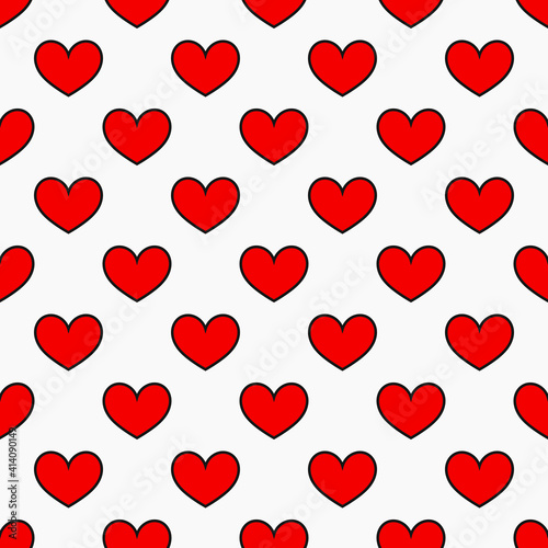 Red hearts seamless pattern.