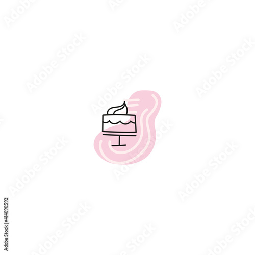 logo for online shop, bakery. Contemporary modern trendy vector logo. Highlight cover background. Beauty icon.