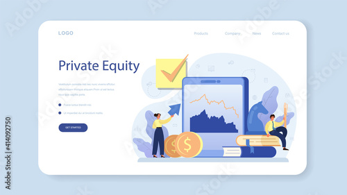 Venture capital web banner or landing page. Investors financing
