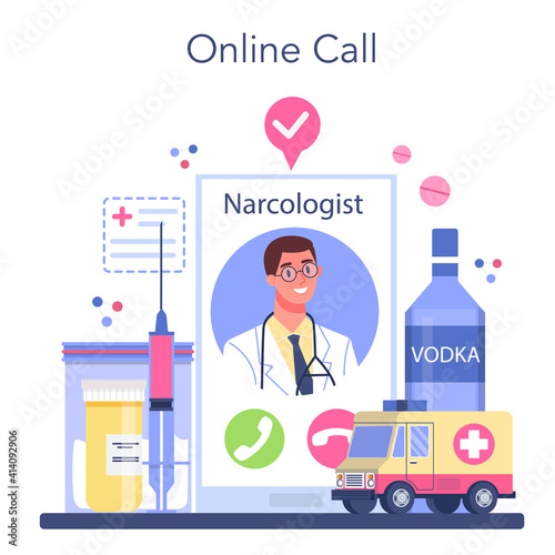 Addiction online service or platform. Idea of medical treatment