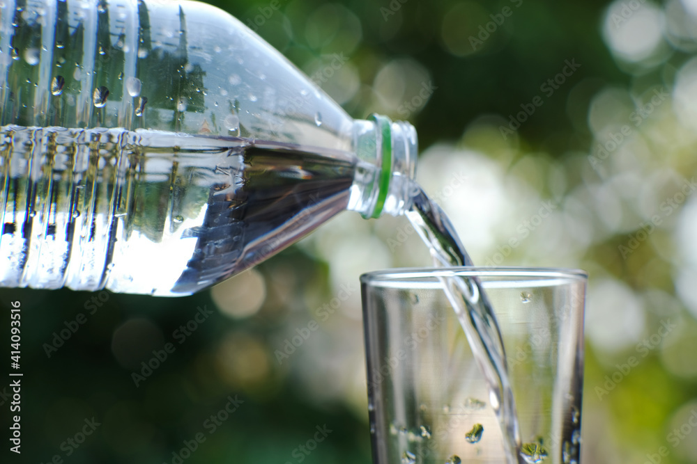 water pouring into glass