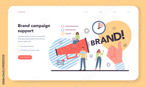 Brand campaign web banner or landing page. Brand advertising