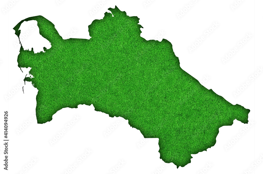 Karte von Turkmenistan auf grünem Filz