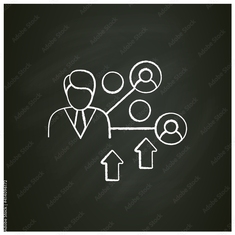 Improving social relation chalk icon. Personal growth concept. Communication process, forming relationships with people. Isolated vector illustration on chalkboard Improving social relation chalk icon. Personal growth concept. Communication process, forming relationships with people. Isolated vector illustration on chalkboard