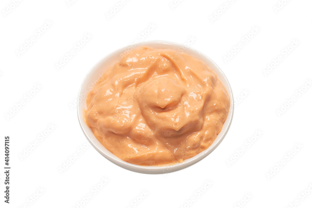 Sauce in a bowl isolated on white. Sauce in a bowl isolated on white.