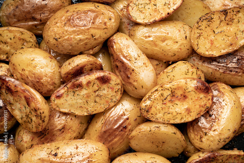 close up of a pile of potatoes