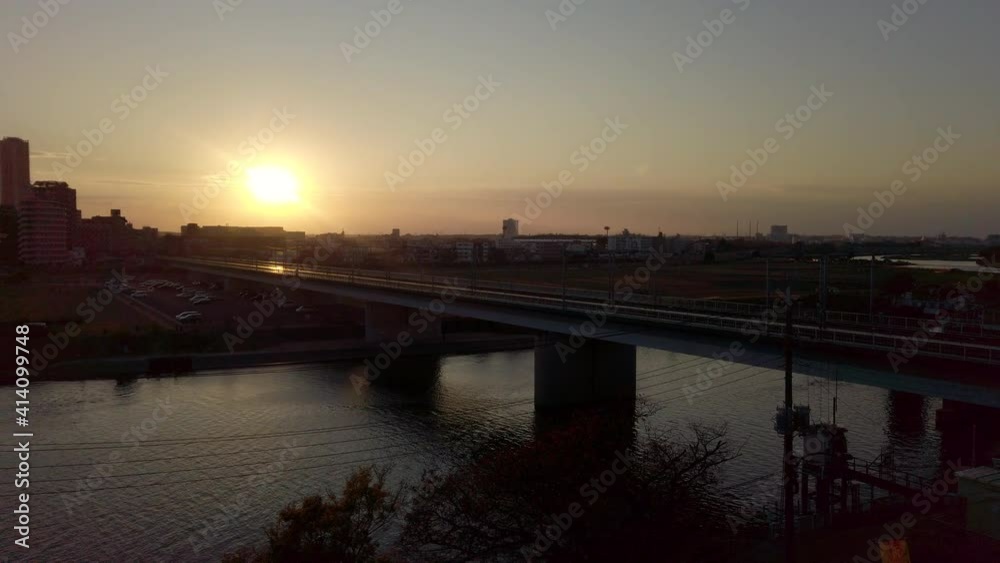東京の風景:夕焼けの多摩川と丸子橋1 東京の風景:夕焼けの多摩川と丸子橋1