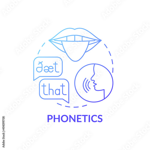 Phonetics concept icon. Language learning category idea thin line illustration. Linguistics branch. Humans making and perceiving sounds. Acoustic qualities. Vector isolated outline RGB color drawing