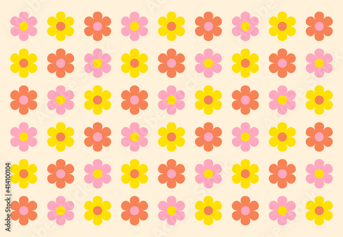 3色の花柄パターン 背景素材