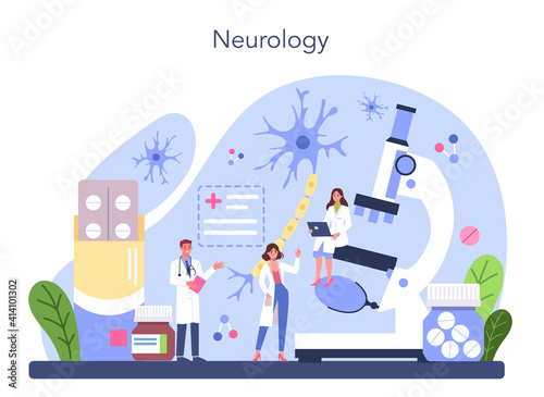 Neurologist concept. Doctor examine human brain. Idea of doctor