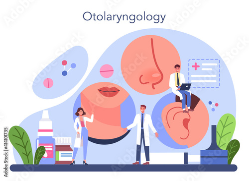 Otorhinolaryngologist concept. Idea of ENT doctor treating