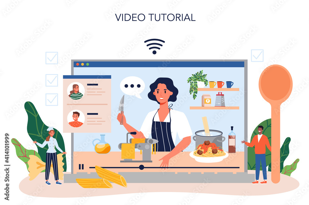 Spaghetti or pasta online service or platform. Italian food on the plate Spaghetti or pasta online service or platform. Italian food on the plate
