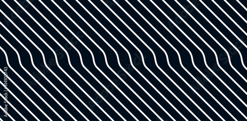 Geometric wavy lines seamless pattern vector, 3D dimensional endless background wallpaper design image, stripy curved tillable texture.