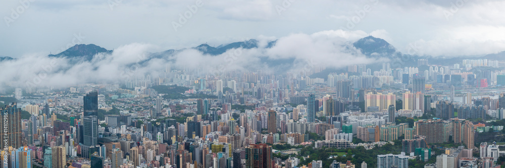 Hong Kong Cityscape in Fog