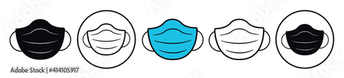 Medical face mask icon set. Vector icon isolated on white background.