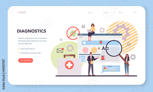 Website technical support web banner or landing page. Idea