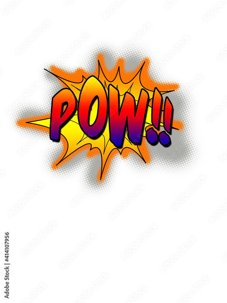 Pop art design idea 'POW' Pop art design idea 'POW'