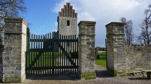 the Hojerup Old Church, Stevns Klint, on the island Zealand, Denmark, March photo